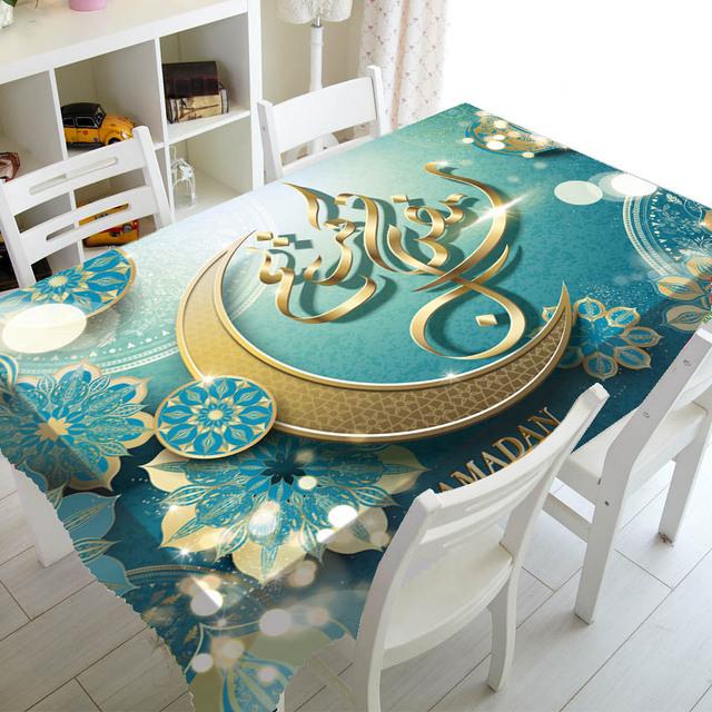Мечеть и фонарь Фанус с принтом ресторанная скатерть домашний декор прямоугольная вечерние скатерть Рамадан исламская мусульманская скатерть