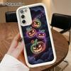 Phone Case: 2D Flat Samsung Galaxy A34 A35 M05 M06 S20 S22 S21 FE Plus 5G Layered Protective Case, Neon Pumpkin, Christmas and Halloween Gift