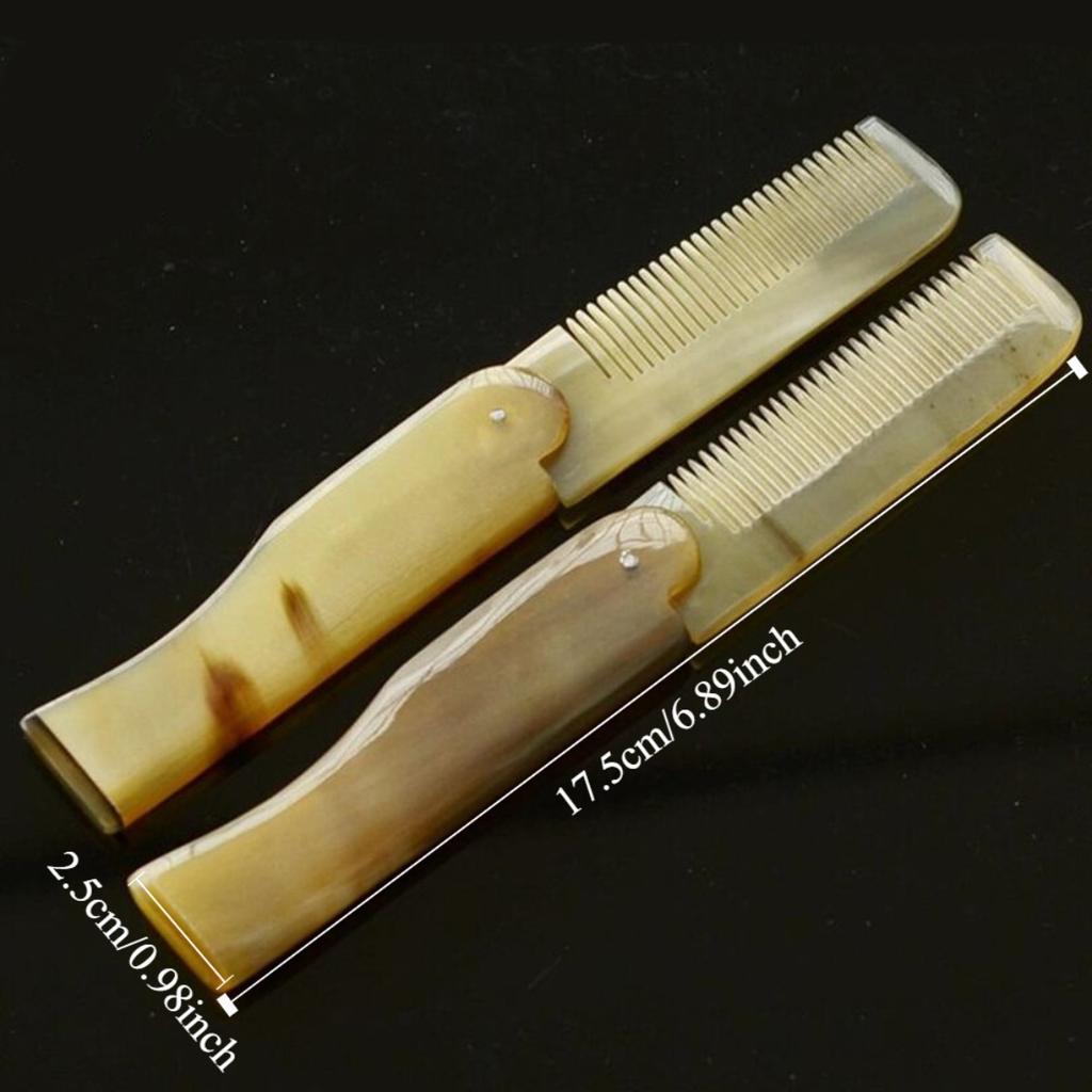 1 шт. Складная роговая расческа, карманная расческа, массажный инструмент для укладки волос, портативный инструмент для ухода за волосами, роговая расческа.