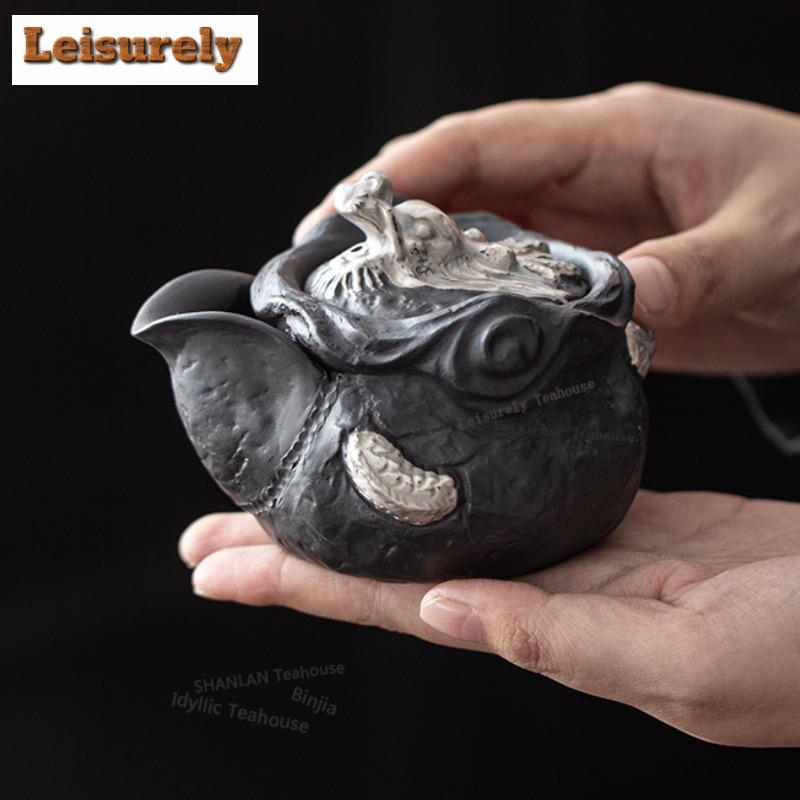 Благоприятный Дракон Цзыша Портативный Чайный Набор Полный Набор Антикварный Набор для Чайной Церемонии Набор Чайник и Чайные Чашки Чайная Посуда Принадлежности Ремесленный Подарок