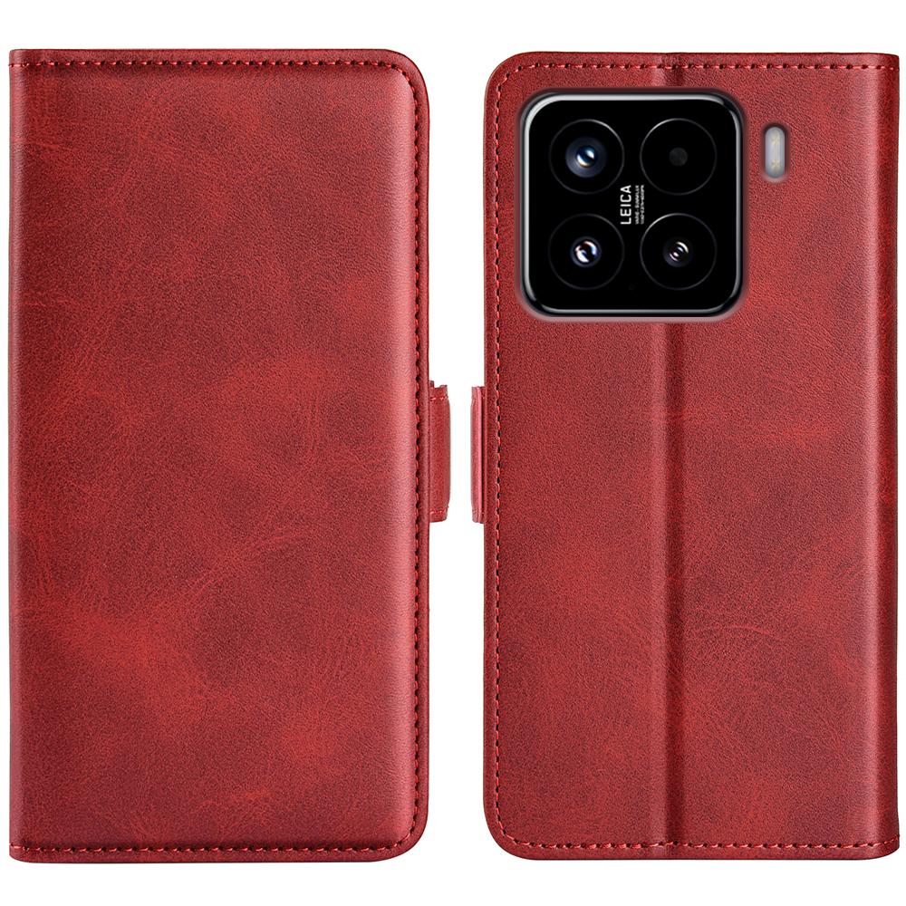 Чехол-подставка для Xiaomi 15, кожаный кошелек с текстурой телячьей кожи, чехол для телефона