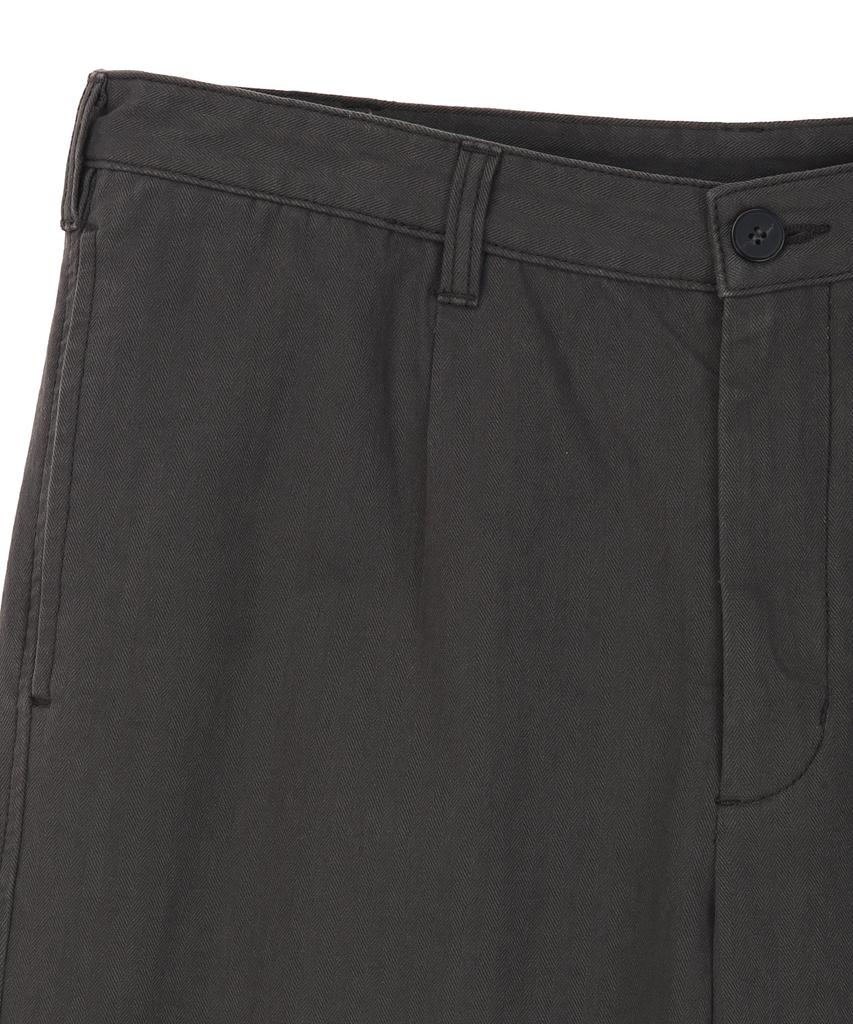 IL CORSO Herringbone Straight Chino Pants Charcoal Gray