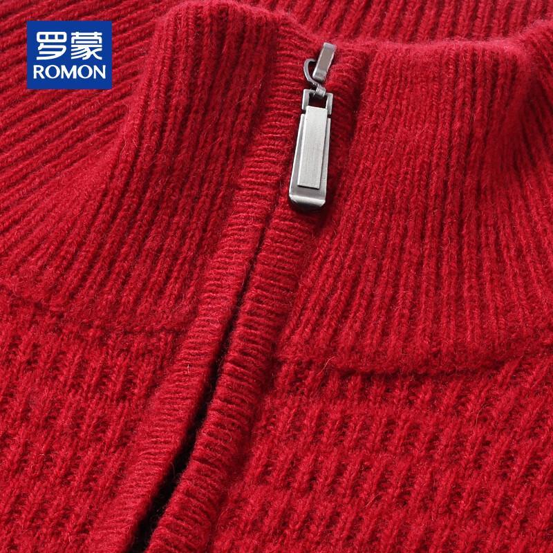 ROMON Men's 100% Pure Wool Half-Zip Pullover Sweater