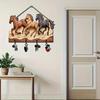 Wooden Animal Sign with 4 Hooks Decorative Hanging Horse Sign Rustic Wall Art Elephant Sign for Holding Keys Bags Scarves Bedroom Entryway Decor