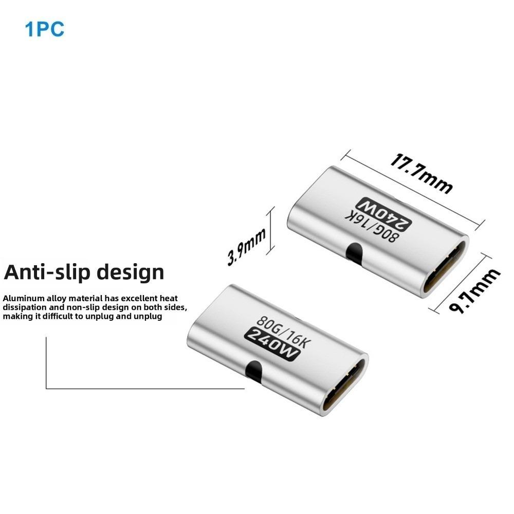 PD 3.1 240W USB C Female to Female Converter 80Gbps 16K 60HZ USB4 Type-C Extender High Speed Fast Charging Magnetic Adapter