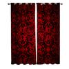 Барочные цветочные узоры, красные оконные шторы, живописные шторы для гостиной, декоративные предметы для гостиной