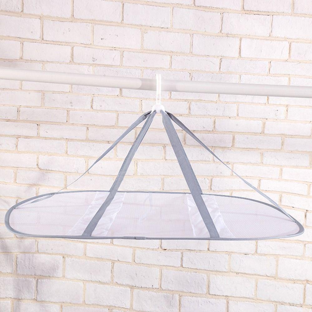 Folded Mesh Clothes Basket Multipurpose Laundry Basket Clothes Drying Net Rack Coat Dress