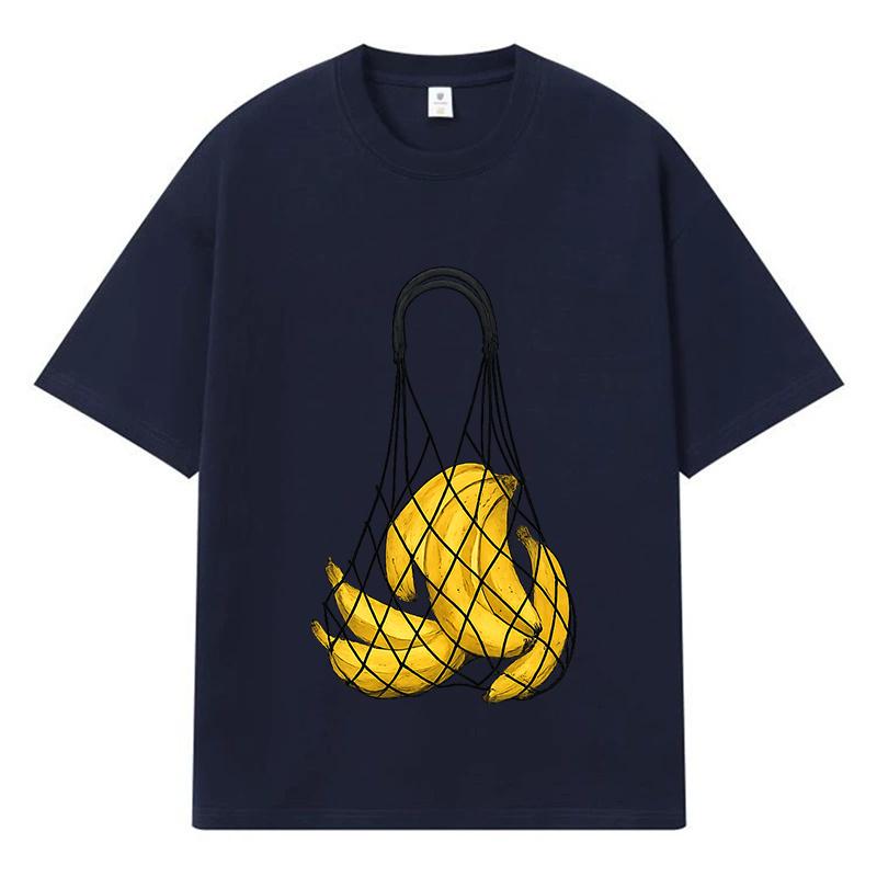 2026 Графическая футболка с принтом банана Y2k Харадзюку Уличная одежда 100% хлопок Повседневная футболка оверсайз летняя мужская футболка