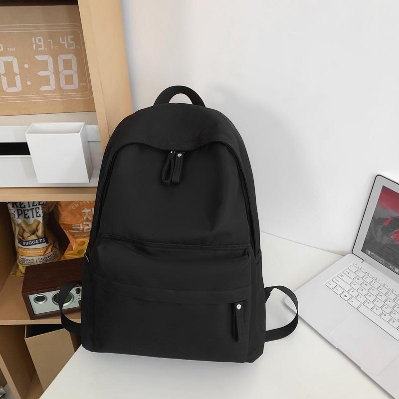 Solid Color Student Schoolbag Women Large Capacity College Style Backpack Men Travel Backpack