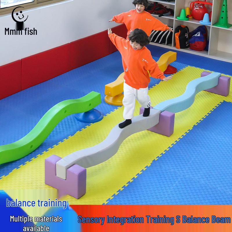 S-Shaped Balance Beam for Children's Sensory Integration & Fitness