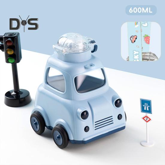 Детская бутылка для воды в машину с трубочкой 600 мл, не содержащая бисфенол-А, герметичная трубочка, чашка для горячих и холодных напитков для мальчиков, девочек, школы, спорта, путешествий