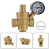 DN15 Brass Adjustable 1/2" Water Pressure Regulator Reducer With Gauge Meter
