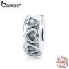 Bamoer винтажный рельефный шарм для оригинального женского браслета из стерлингового серебра 925 пробы, европейские брендовые ювелирные изделия