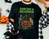 Футболка «Каждый день — Хэллоуин», Винтажная футболка с тыквой, ведьмой и привидениями
