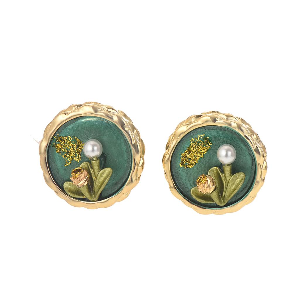 Простые геометрические женские серьги-капли с персонализированным цветочным дизайном с жемчугом, серьги-пусеты премиального качества