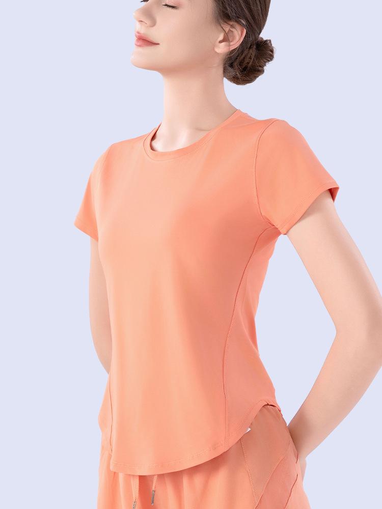 Женский летний быстросохнущий спортивный комплект из сетки: Дышащий топ с коротким рукавом свободного кроя для бега, тренировок и йоги