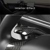 For Tesla Model 3 Y Gear Shift Cover Steering Wheel Accessories Glossy Carbon Fiber Look