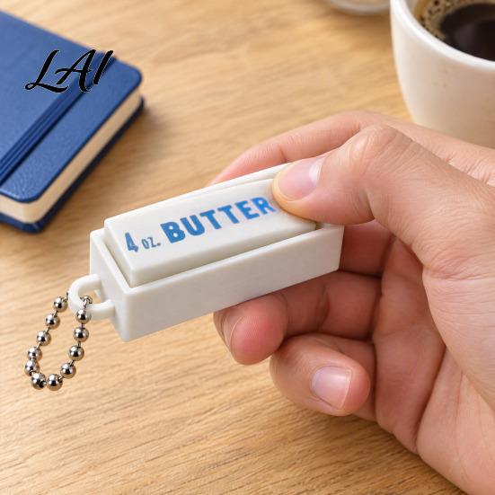 Fidget Keychains for Bags 3D Printed Butter Clicker Toy Block Stress Relief Portable Decompression Gadgets with Bead Chain Keychain Gifts