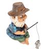 Fishing Gnome Sitter Funny UV Resistant Resin Decorative Outdoor Garden Lawn Gnome for Yard Outdoor Garden Gnome
