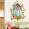 3D Наклейка на стену в виде фальшивого окна, самоклеящаяся, наклейка с цветком и бабочкой на подоконник для украшения гостиной, спальни, домашнего декора