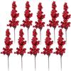 10pcs Christmas Artificial Berries Branches Decor Fake Flowers Plant for Xmas Tree DIY Holiday Wreath Craft Home Party Ornament