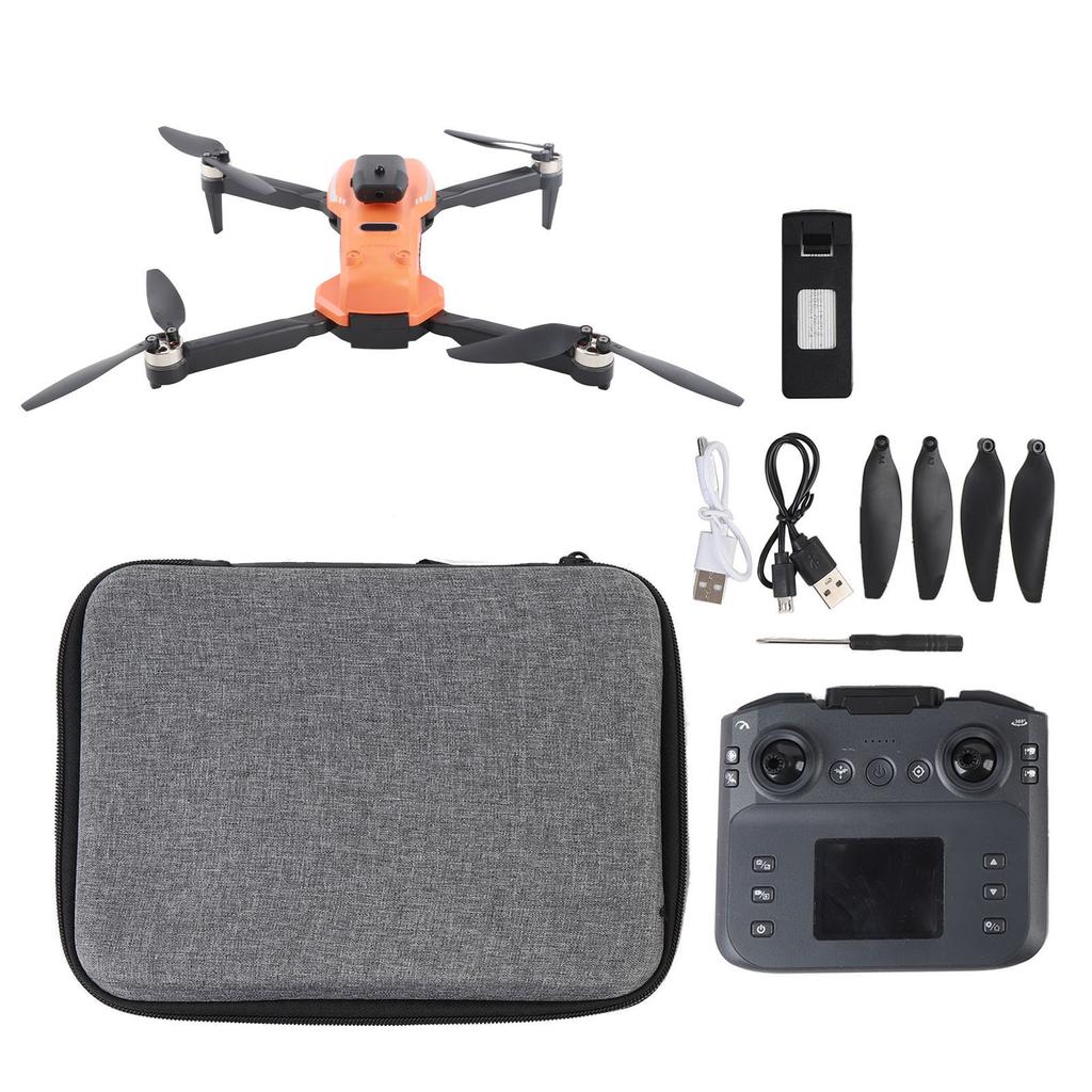 Brushless Motor Drone RC Drone with Double Camera Brushless Motor Drone Remote Controller with Screen Display Orange S9 RC Drone