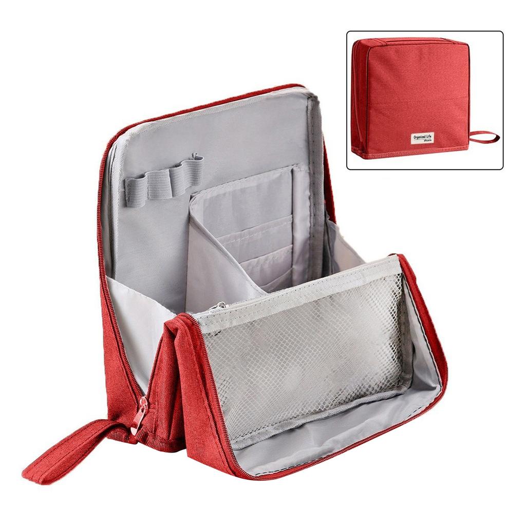 Сумка для макияжа из ткани Оксфорд, стоячая, большой вместимости, из прочной водонепроницаемой ткани Оксфорд для домашнего хранения, деловая дорожная сумка