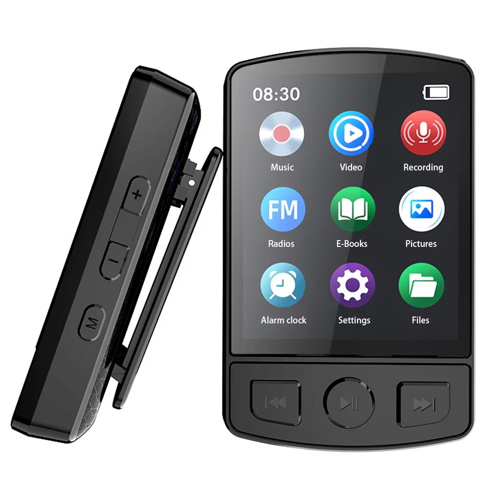 MP3 Player Bluetooth 5.2 1.77 Inch Screen Music Player with Speakers Lossless Sound Quality with Recording E-Book Video Playing