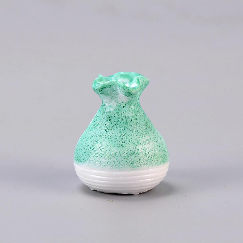 Мини-ваза Модель цветочного горшка Ваза-банка Кукольный домик ручной работы Миниатюрный декор Цветочный горшок Декор Зеленые растительные украшения Ваза-горшок