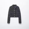 Autumn and Winter European and American Style Plaid Texture Coat Short Suit
