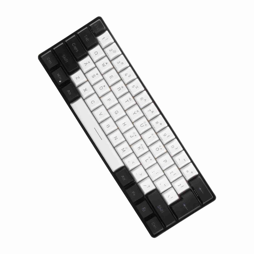 Gaming Keyboard USB 61 Keys RGB Backlit Ergonomic Contrast Color ABS Keycaps Wired Keyboard for Desktop Laptop Travel