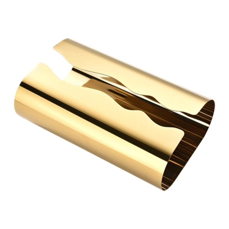 Tabletop Tissue Cover in Metal with Wide Center Slot for Dining Table, Coffee Table, Reception Counter, and Desk