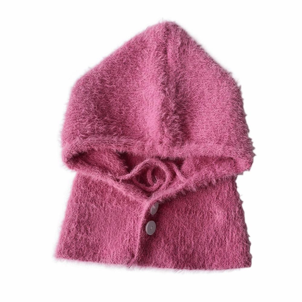 Hat and Scarf Integrated Women Balaclava Plush Windproof Cap Knitted Beanies Outdoor