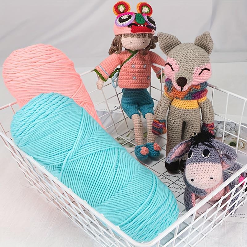 2 моточка акриловой пряжи (190 г/6,7 унций, 380 м/416 ярдов) – Многоцветная камвольная пряжа для вязания спицами и крючком – Мягкое молочное волокно для амигуруми,