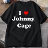 Мужская хлопковая футболка I Love Johnny Cage с короткими рукавами, мужская одежда унисекс, уличная одежда, футболки с рисунком, мужская одежда большого размера