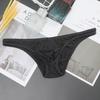 Men Briefs Ice Silk Ultra-Thin Low-Waist Underwear U-Convex Solid Color Elastic Breathable Panties Daily Wear