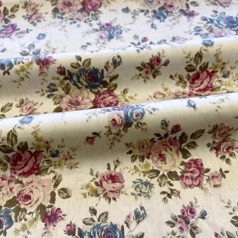 160x100см Хлопковый твил с винтажным принтом "Розы" для DIY постельного белья, ручной работы, скатерти, декора, лоскутного шитья