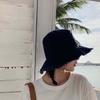 Простые тонкие шляпы-ведра, складная солнцезащитная кепка для бассейна, необработанный край, шляпа для рыбалки, дорожная шляпа