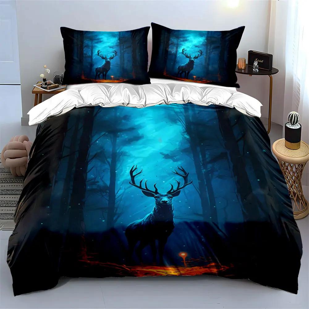"Forest Deer Art Set Decor" Soft Comfortable Duvet Cover Bedding Set Included 1*Duvet Cover & 2*Pillowcases gift