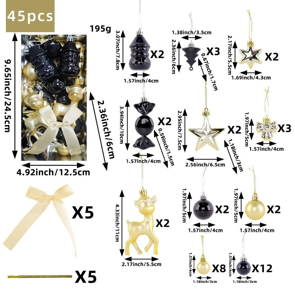 Assorted Shapes Christmas Tree Bauble Ornaments Christmas Bauble Set Christmas Tree Decorating