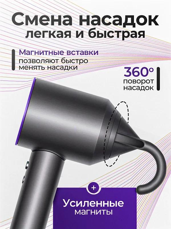 Xiaomi Фен DS5+1 2600 Вт, 3 скорости, количество насадок 5, темно-синий