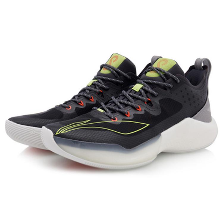 Li Ning Sonic 8 Low Синтетическая кожа Нескользящие Износостойкие Низкие Баскетбольные кроссовки Мужские Черно-серые ABAQ035-2