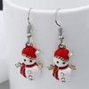 Christmas Snowman Earrings Drop Dangle Cartoon Gift Jewelry for Women Girls Party Accessory