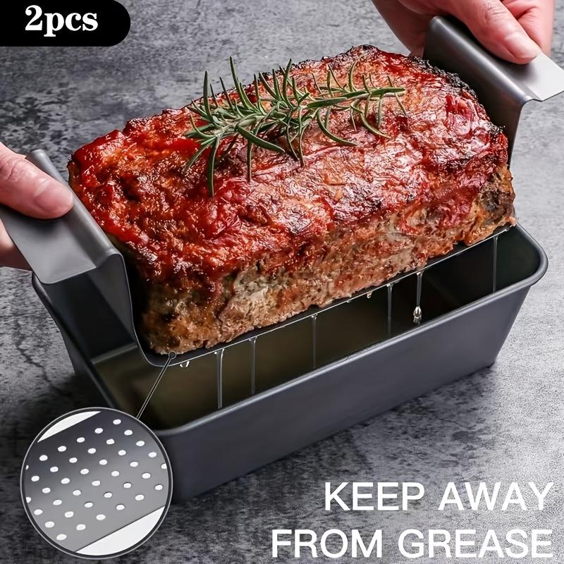 2Set of baking trays with a drip tray, non-stick meat patty baking tray, reduces grease and enhances flavor, bread baking tray set