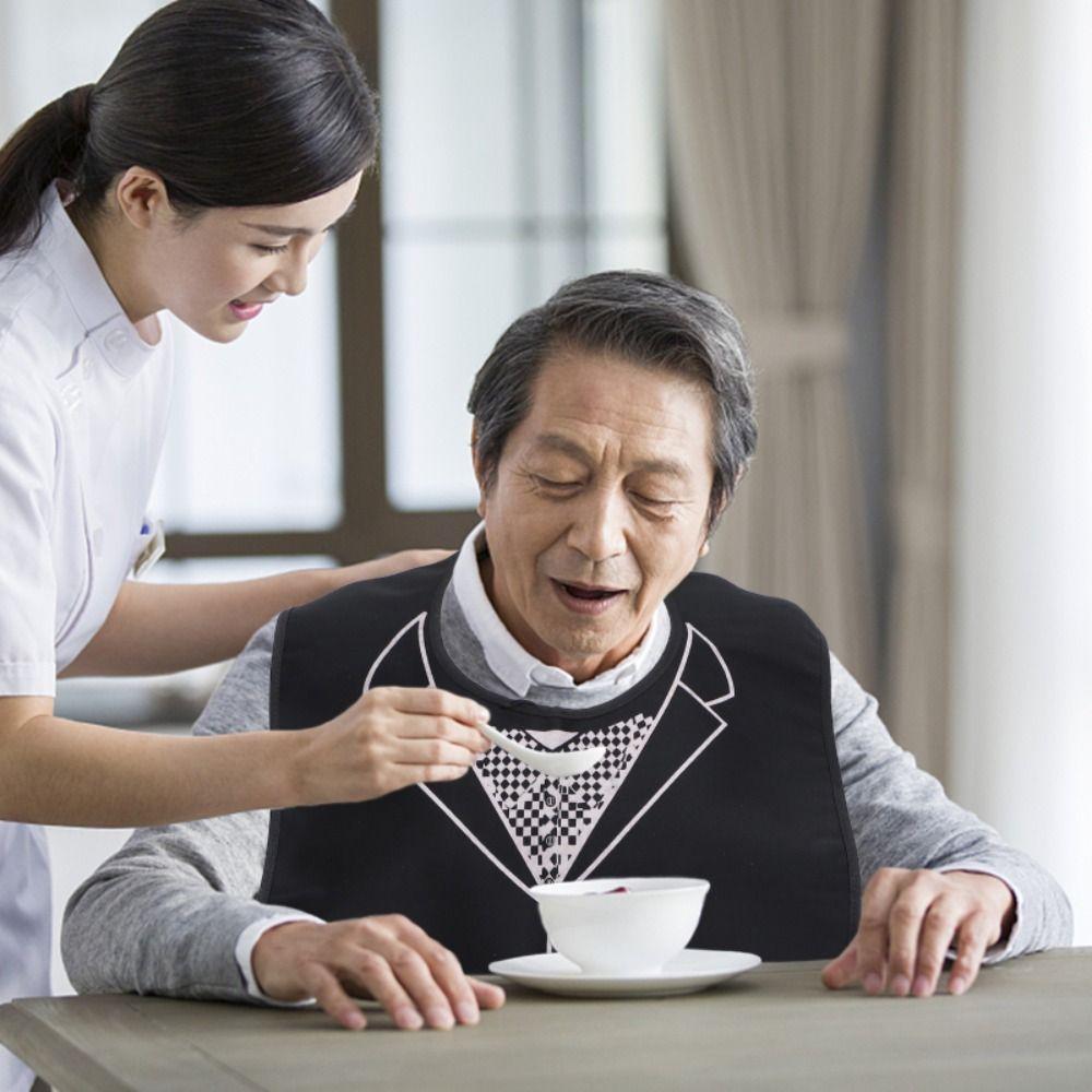 Reusable Eating Apron Leakproof Bib Protectors Portable Adult Bibs Elderly Eatingtime Tool