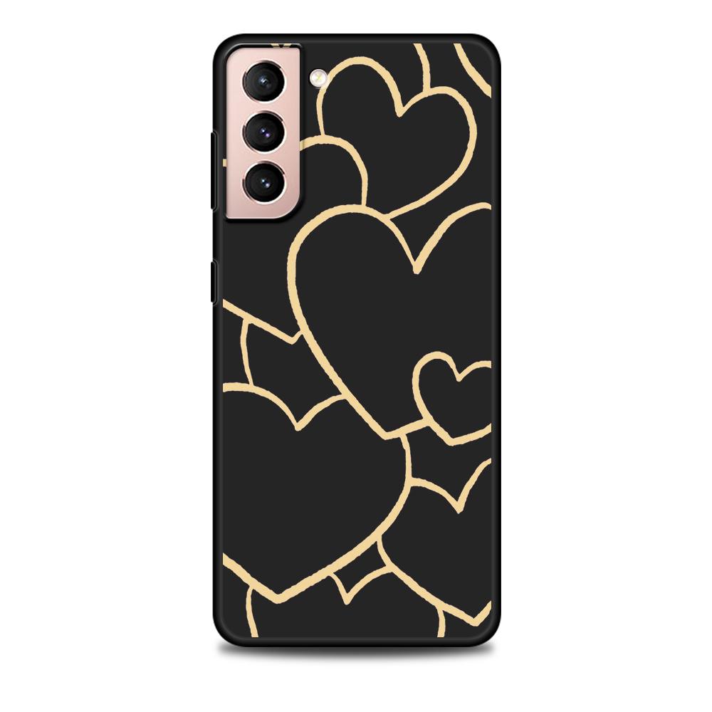 Чехол Love Heath для Samsung Galaxy S22 Ultra Чехол для телефона S21 S20 FE S10 5G S9 S8 Plus S10e S7 Edge Черный Мягкий Силикон Милая Оболочка