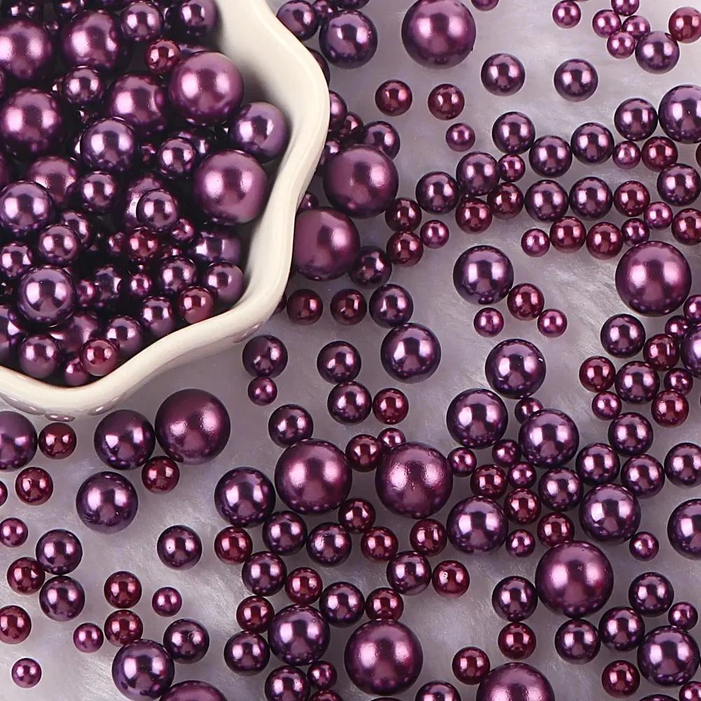 Разноцветные бусины из АБС-пластика без отверстий, имитация жемчуга, россыпные бусины для нейл-арта, DIY-поделок, украшения для скрапбукинга