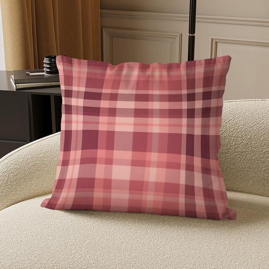 Throw Pillow Cover Colorful Plaid Pattern Pillow Cover 18x18 Inch