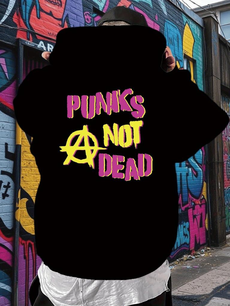 Punk Rock-Inspired Hoodie - "Punks Not Dead" Graphic