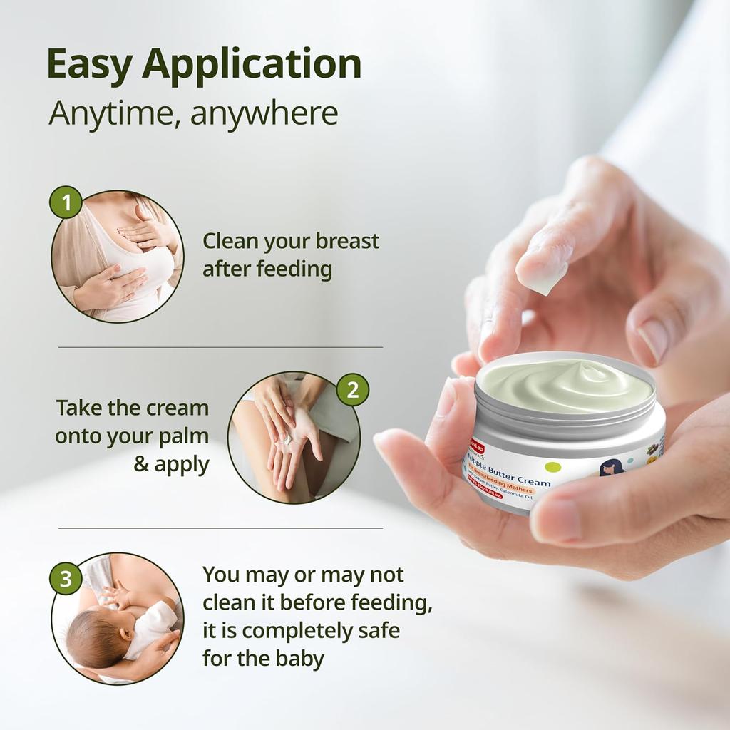 LuvLap Naturals Масло-крем для сосков при болезненных, потрескавшихся, сухих сосках для кормящих мам 100 г